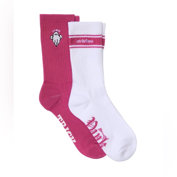 PINK spooky time CREWSOCKS ONE SIZE - Picture 2 of 4